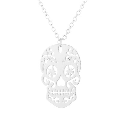 

1Pc Fashion Creative Personality Stainless Steel Hollow Skull Necklace For Women