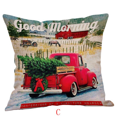 

Tailored Happy Christmas Pillow Cases Linen Sofa Cushion Cover Home Decor Pillow Case