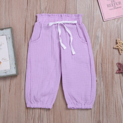 

Baby Girls Summer Cotton Mosquito Bites Pants Sports Casual Toddler Solid Pattern Trousers casual toddler girl trouser children