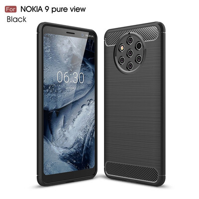

Goowiiz Phone Case For Nokia 718171 Plus9 Pure view Fashion Slim Carbon Fiber TPU Soft Silicone Prevent falling