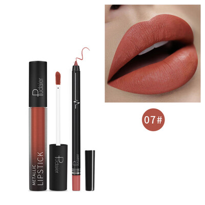 

Long Lasting Matte Liquid Lipstick Lip Liner Women Beauty Makeup Cosmetic Set