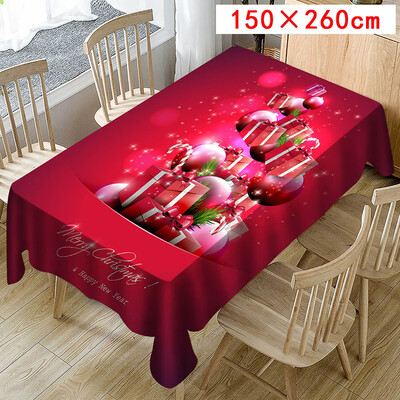

Toponeto Christmas Tablecloth Print Rectangle Table Cover Holiday Party Home Decor