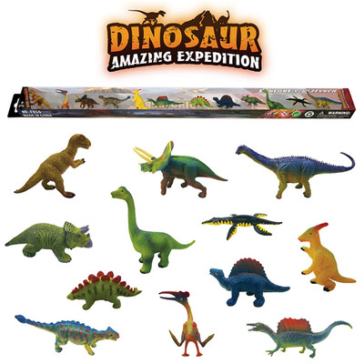 

Tailored 12PCS Plastic Simulation The Dinosaur Animals World Puzzle Learning Toy Figures