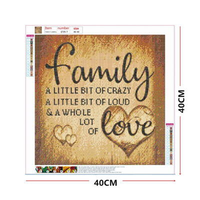 

Family Love Letter DIY 5D Diamond Painting Cross Stitch For Adults Round Full Drill Embroidery Canvas Home Wall Decorations