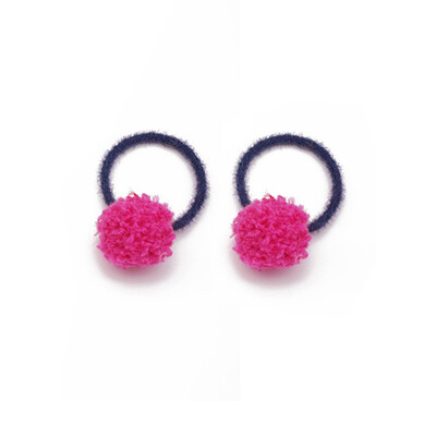 

2PCS Baby Girl Fashion Pompon Cloth Hair Bands Ball Lovely Pink Scrunchy Children Kids Rubber Headbands Baby Hair Accessories