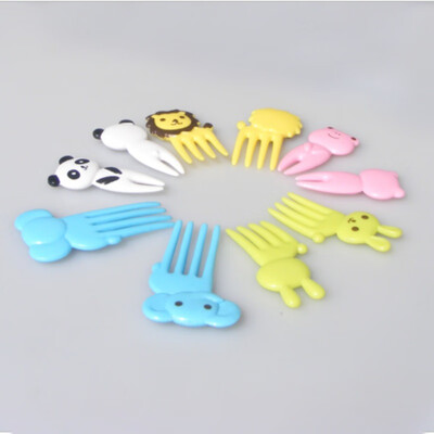 

Hot Stylish 10pcs Cartoon Animal Food Fruit Picks Forks Home Party Accessory Decor Tool Dessert bread Forks