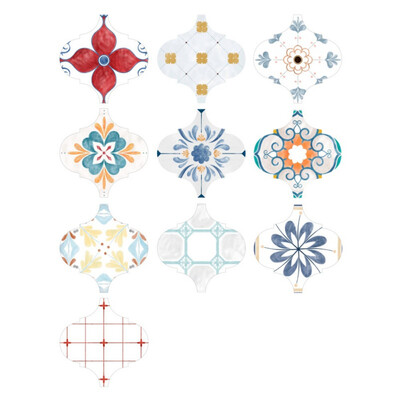 

10PcsSet Moroccan Style Crystal Tile Wall Stickers Self-adhesive Waterproof Oilproof Backsplash Kitchen Bathroom Wall Stickers