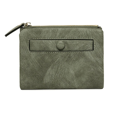 

Women Faux Leather Short Wallet Solid Color Card Cash Holder Bifold Coin Purse