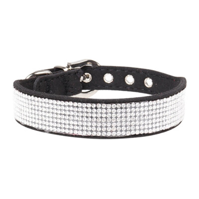 

Pet Adjustable Decorative Collar for Small Medium Dogs Shiny Rhinestone Superfiber Collar Necklace