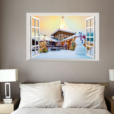 

Siaonvr 3D Christmas Wall Sticker Removable Mural Decals Vinyl Art Living Room Decors