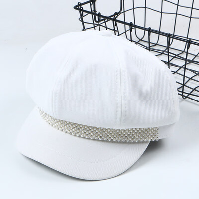 

Xiao Xiang Feng Pearl Cotton Flat Top Navy Hat Female Korean version of Joker Cap Net Red with Octagon Hat FallWinter