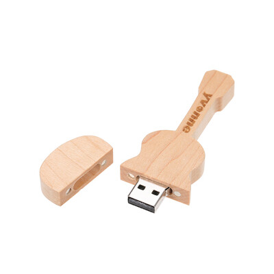 

yvonne Wooden USB Flash Drive Guitar Shaped Pen Drive 64G Memory Stick Pendrives Gift