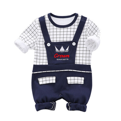 

Toddler Baby Boy Strap Design Long Sleeve Romper Kids Girl Bodysuit Infant Jumpsuit Newborn Clothes