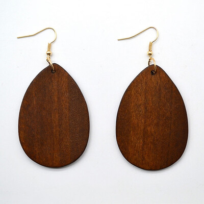 

Teardrop Wood Dangle Earring Waterdrop Bohemian Drop Earrings Women Fashion Jewelry