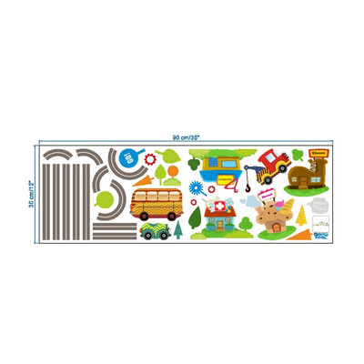 

Cartoon Cars Highway Track Wall Stickers For Kids Rooms Childrens Play Room Bedroom Decor Creative removable Wall Art Decals