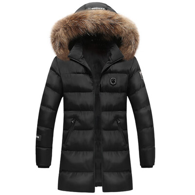 

Gobestart Mens Medium Length Fashion Jacket Thickened Velvet Cotton Padded Clothes