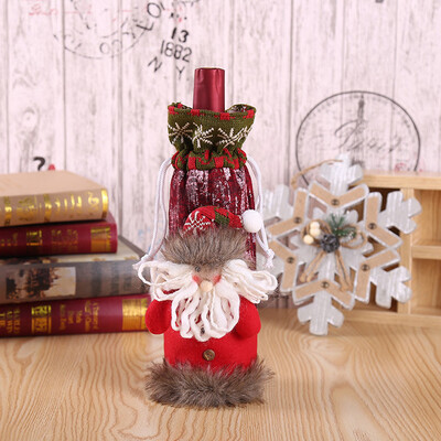 

Tailored Wine Bottle Cover Bags Decor Home Party Xmas Elk Clothes Christmas Beige
