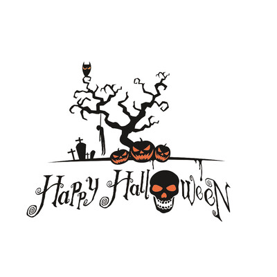 

Pumpkin Skull Halloween Wall Sticker Decal Waterproof Removable PVC Paste Bar Wall Decorations
