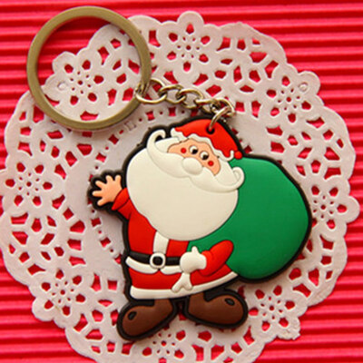 

Cute Christmas Tree Santa Claus Soft PVC Key Chain Party Decor Kids Hot Gift