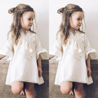 

Toddler Baby Girl Dress Princess Dress Lace Flared Sleeve Party Dress Sundress