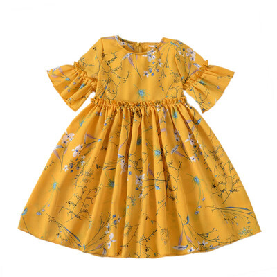 

Summer Baby Girls Dress Casual Flower Infant Cute Floral Short Sleeve Dresses