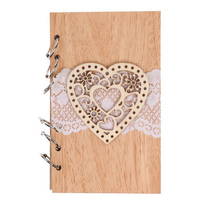 

Happy Wedding Wooden Notebook Couple Notebook Lasercut Wood Journal Wedding Decoration Party Christmas Crafts Decorative