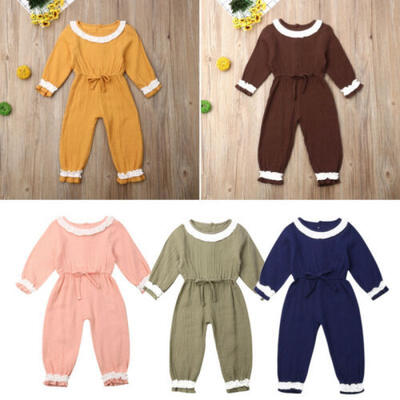 

UK Toddler Baby Girl Clothes Long Sleeve Romper Jumpsuit Bodysuit Overall Outfit