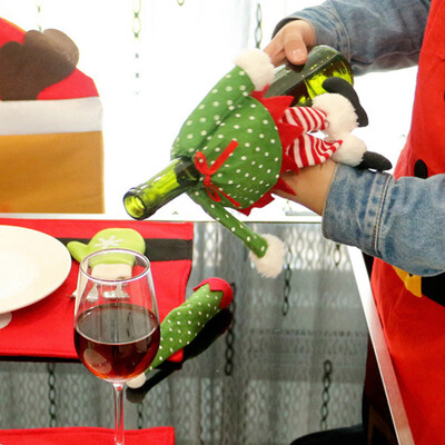 

Funny Christmas Night Wine Bottle Bag XMAS Festival Cover Table Tree Decor