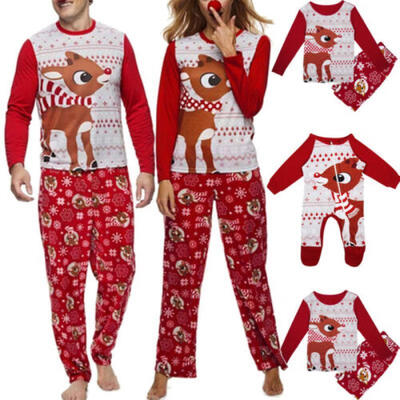

Christmas Pajamas Family Matching Clothes Mom Dad Children Sleepwear Outfit Set