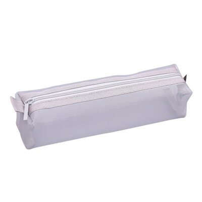 

Hot Mesh Zippered Pencil Pen Bag Transparent Student Pencil Pouch Stationery Storage Organizer