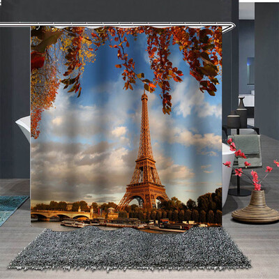

Gobestart Popular Waterproof Shower Curtain With 12 Hooks Printed Bathroom 180x180cm