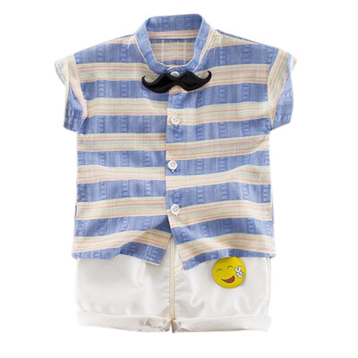 

Baby Clothing Sets Summer Baby Boys Girl Clothes Suit Gentleman Style Stripe Shirt Pants 2pcs Clothes For Baby Summer Set