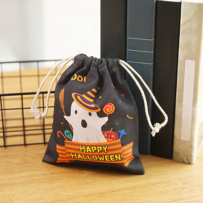 

Printing Pumpkin Halloween Drawstring Shopping Bags Travel Storage Pouch Candy Gift Bag