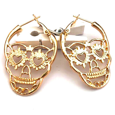 

1Pair Steampunk Silver Color Skull Stud Earrings Vintage Retro Skeleton Piercing Ear Gothic Punk Jewelry