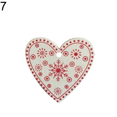 

20Pcs Snowflake Heart Star Wood Decor Christmas Tree Hanging Pendant Ornament