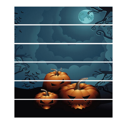 

6pcsset Halloween Moon Pumpkin Head Stair Sticker Removable Stair Sticker Self-adhesive Waterproof Wall Sticker Festive Decor