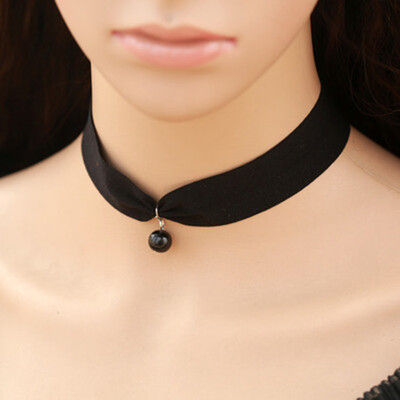 

Trend Clavicle Chain Rivets Pearl Popular Nightclub Rock Show Harajuku Elastic Necklace