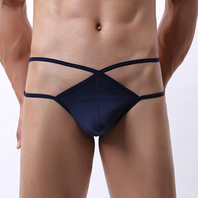 

Mens Sexy Underwear Soft Breathable Bandage Thongs Bikini Briefs Low Rise Sissy