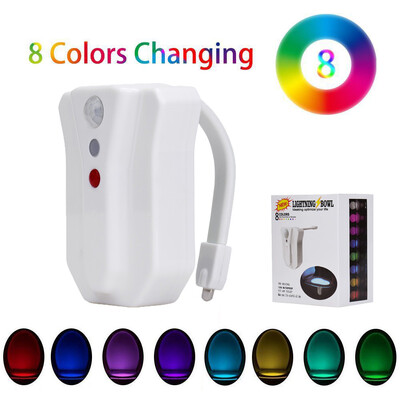 

〖Follure〗LED 8 Color Night Light Body Motion Sensor Auto Toilet Seat Bathroom Waterproof