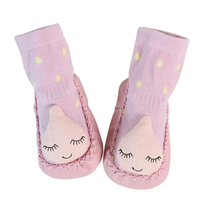 

Spring Autum Baby Shoes Newborn Boys Girls Sock PU Leather Cotton Anti-Slip Moccasins Cartoon First Walkers