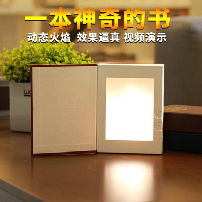 

Creative Smart USB Charging Dimming Flame Book Light Simulation Flame Light LED Folding Book Night Light