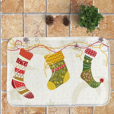 

Toponeto Christmas Festival Entrance Door Bathroom Floor Mat Indoor Bath Decor