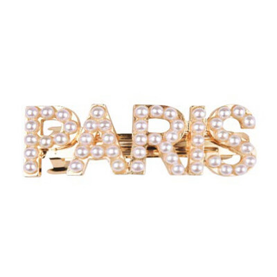 

1 PC Women Pearls Hairclips City Name Letters Hairpins New York Tokyo Paris London Barrettes Hairgrip Hair Accessories