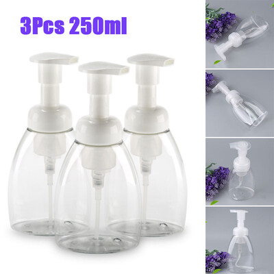 

3X 250ml Plastic Bottle Foam Pump Cleanser Mousse Foaming Bottle Supplies Duable