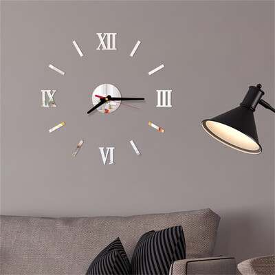 

Siaonvr 3D DIY Roman Numbers Acrylic Mirror Wall Sticker Clock Home Decor Mural Decals