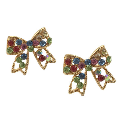 

Women Luxurious Crystal Bowknot Earrings Ear Stud Multicolor Earrings Jewelry
