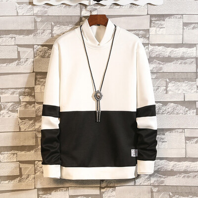 

Toponeto Mens New Style Casual Fashion Patchwork O-Neck Long Sleeves Sweatershirt Tops