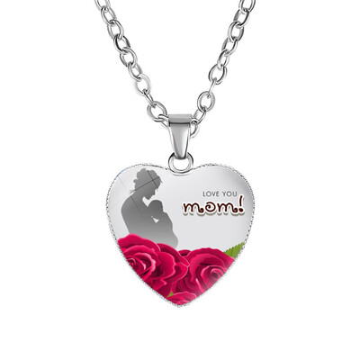 

1 Pcs Mom Love Heart Necklace Jewelry Pendant Mothers Day Mother Birthday Gift