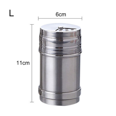 

Kitchen Stainless Steel Seasoning Jar Pepper Spice Salt Shaker Rotating Cover Seasoning Can For Kitchen Cooking Barbecue Tool