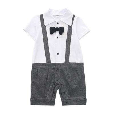 Infant Rompers Baby Boys Gentle Short Sleeve Rompers Kids Bodysuit Jumpsuit Newborn Clothes
